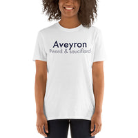 Thumbnail for T-shirt Aveyron blanc dos - Pinard et Sauciflard humoristique