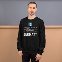 Thumbnail for Sweatshirt Zermatt gris sport - Pas besoin de thérapie, juste le Cervin
