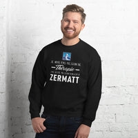 Thumbnail for Sweatshirt Zermatt bleu marine dos - Pas besoin de thérapie, juste le Cervin