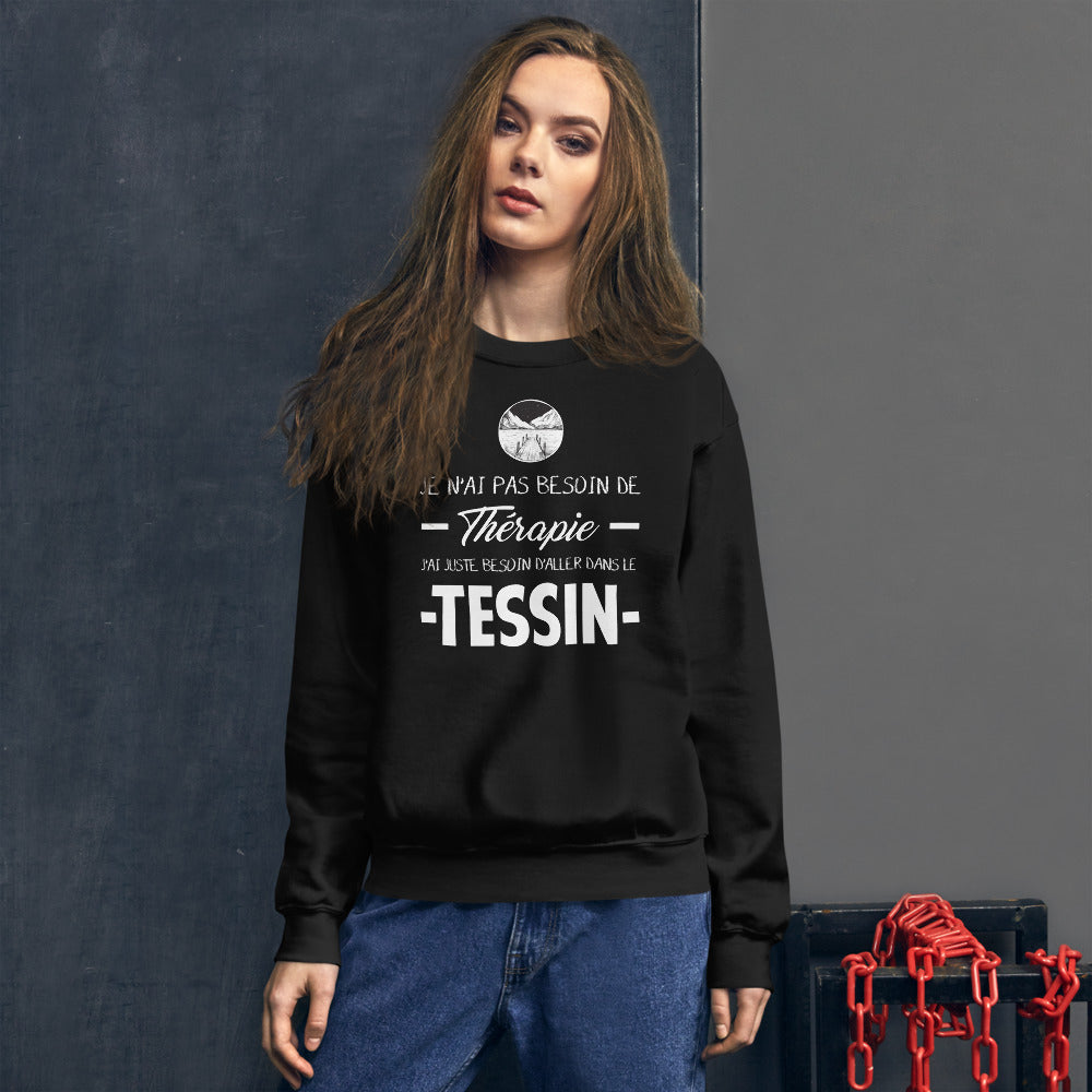 Sweatshirt Tessin rouge - Je n'ai pas besoin de thérapie