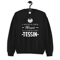 Thumbnail for Sweatshirt Tessin noir dos - Je n'ai pas besoin de thérapie
