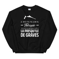 Thumbnail for Sweatshirt Bretagne noir - Je n'ai pas besoin de thérapie