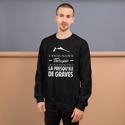 Presqu'ile de Graves - Je n'ai pas besoin de Thérapie - Bretagne Sweatshirt - Ici & Là - T-shirts & Souvenirs de chez toi