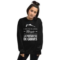 Thumbnail for Sweatshirt Bretagne noir dos - Je n'ai pas besoin de thérapie
