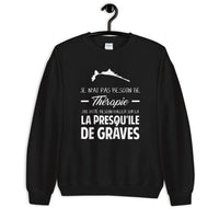 Thumbnail for Sweatshirt Bretagne bleu marine dos - Je n'ai pas besoin de thérapie