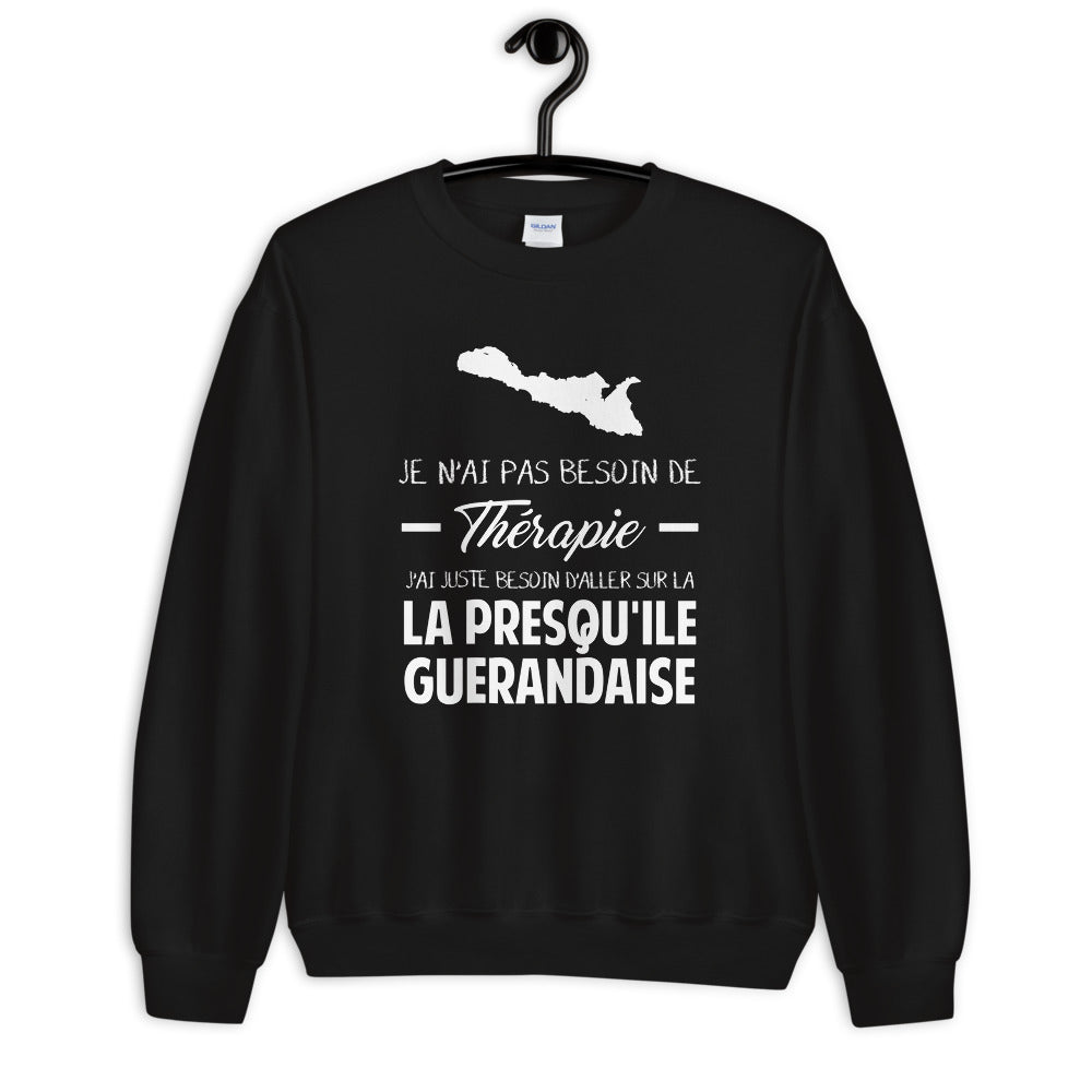 Sweatshirt Bretagne noir dos - Je n'ai pas besoin de thérapie
