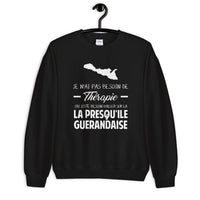Thumbnail for Sweatshirt Bretagne noir dos - Je n'ai pas besoin de thérapie