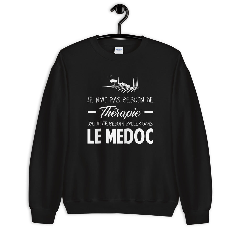 Sweatshirt Gironde noir dos - Je n'ai pas besoin de thérapie