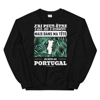 Thumbnail for Sweatshirt Portugal noir - J'ai peut-être l'air d'écouter