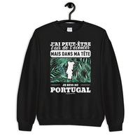 Thumbnail for Sweatshirt Portugal bleu marine dos - J'ai peut-être l'air d'écouter