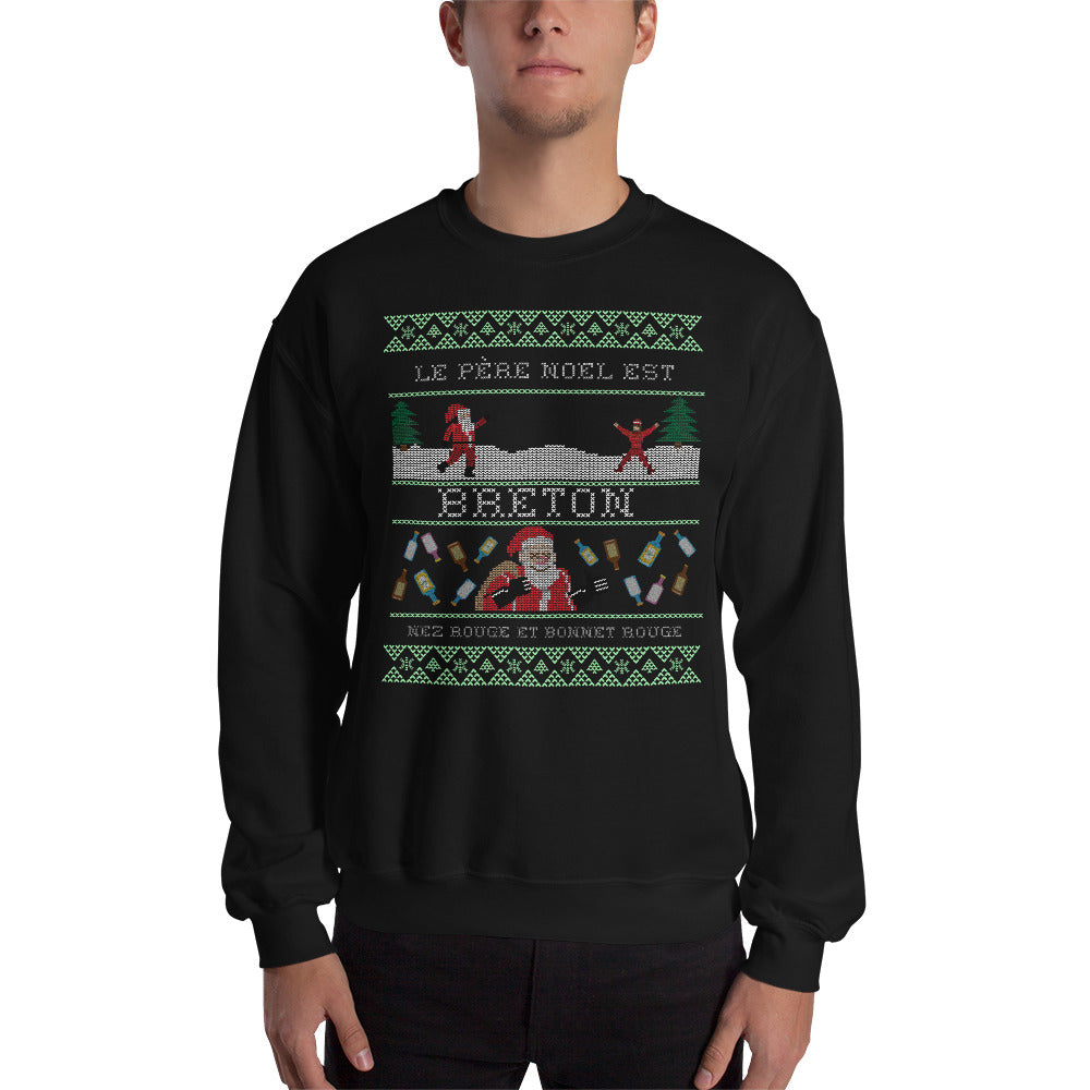Sweatshirt Bretagne noir dos - Le père Noël est Breton
