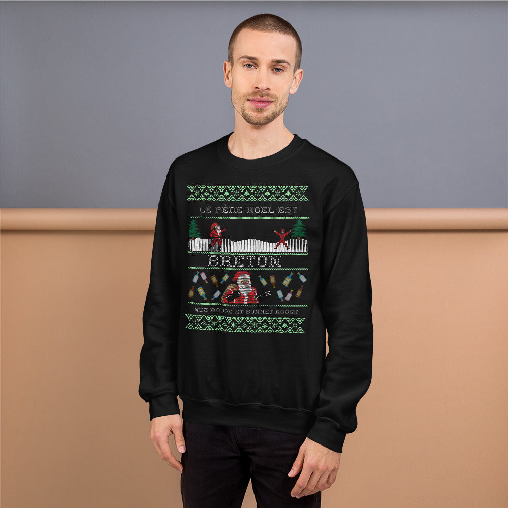 Sweatshirt Bretagne bleu marine - Le père Noël est Breton