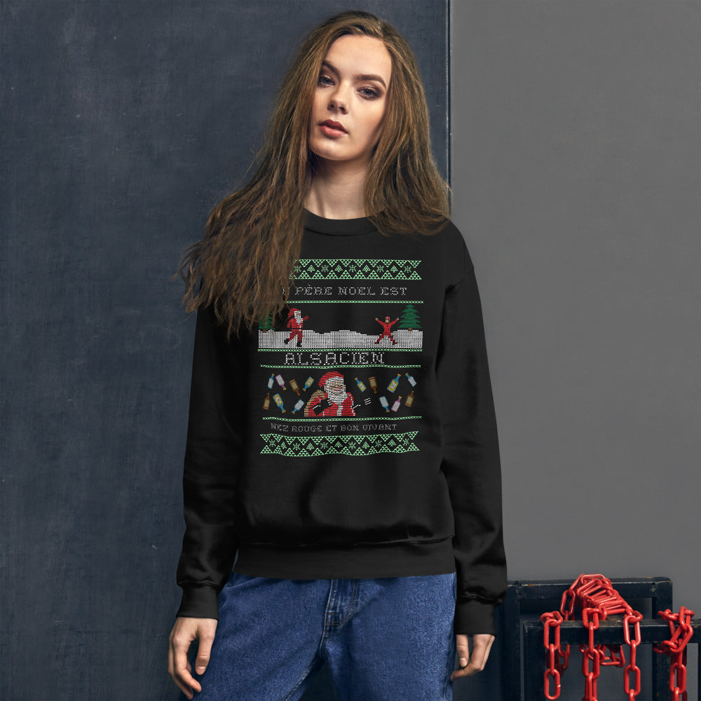Sweatshirt Alsace bordeaux dos - Le père Noël est Alsacien