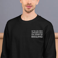 Thumbnail for Sweatshirt Alsace rouge - Si tu lis ceci apporte moi un verre de Riesling