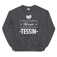Thumbnail for Sweatshirt Tessin gris foncé chiné dos - Je n'ai pas besoin de thérapie