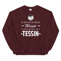 Thumbnail for Sweatshirt Tessin bordeaux dos - Je n'ai pas besoin de thérapie