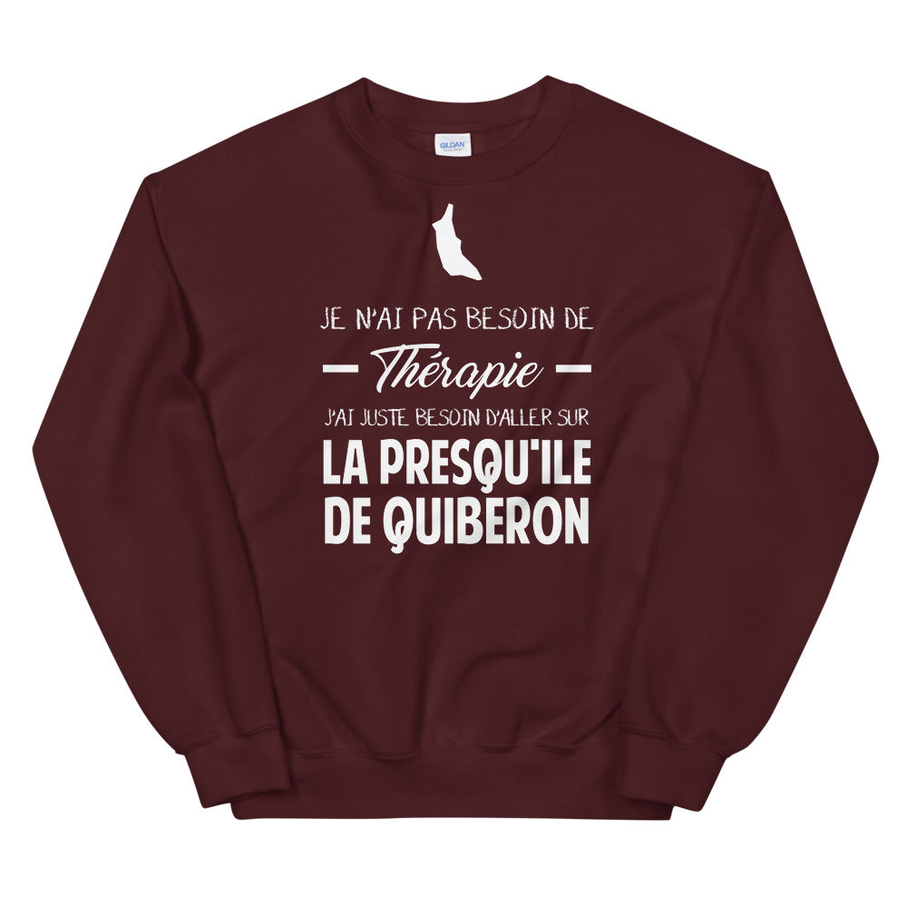 Sweatshirt Bretagne rouge dos - Je n'ai pas besoin de thérapie
