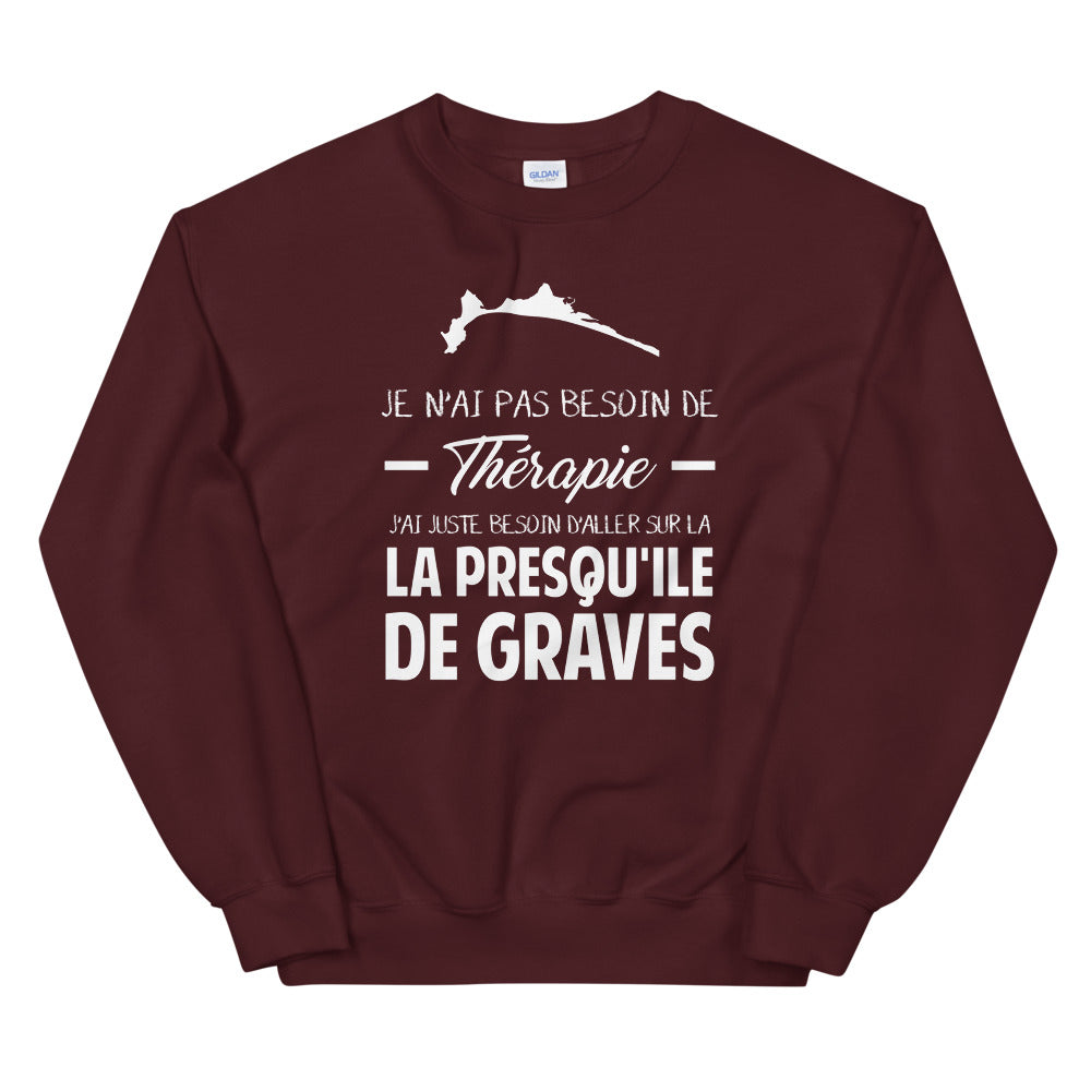 Sweatshirt Bretagne rouge dos - Je n'ai pas besoin de thérapie