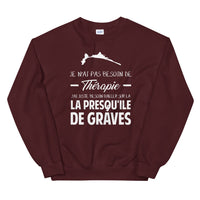 Thumbnail for Sweatshirt Bretagne rouge dos - Je n'ai pas besoin de thérapie