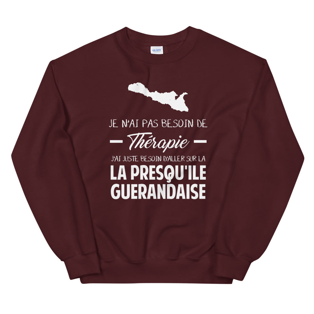 Sweatshirt Bretagne rouge dos - Je n'ai pas besoin de thérapie