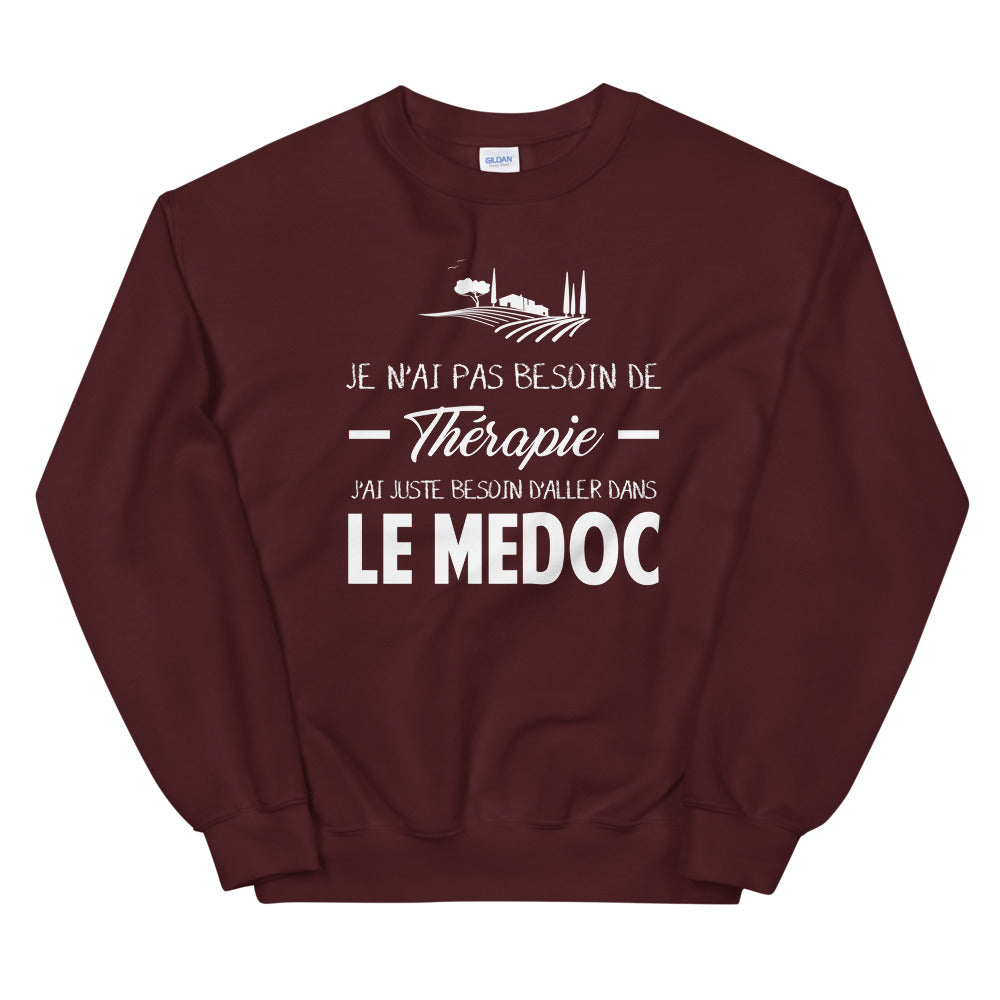 Sweatshirt Gironde rouge dos - Je n'ai pas besoin de thérapie