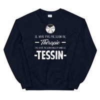 Thumbnail for Sweatshirt Tessin bleu marine dos - Je n'ai pas besoin de thérapie
