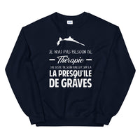 Thumbnail for Sweatshirt Bretagne bordeaux dos - Je n'ai pas besoin de thérapie