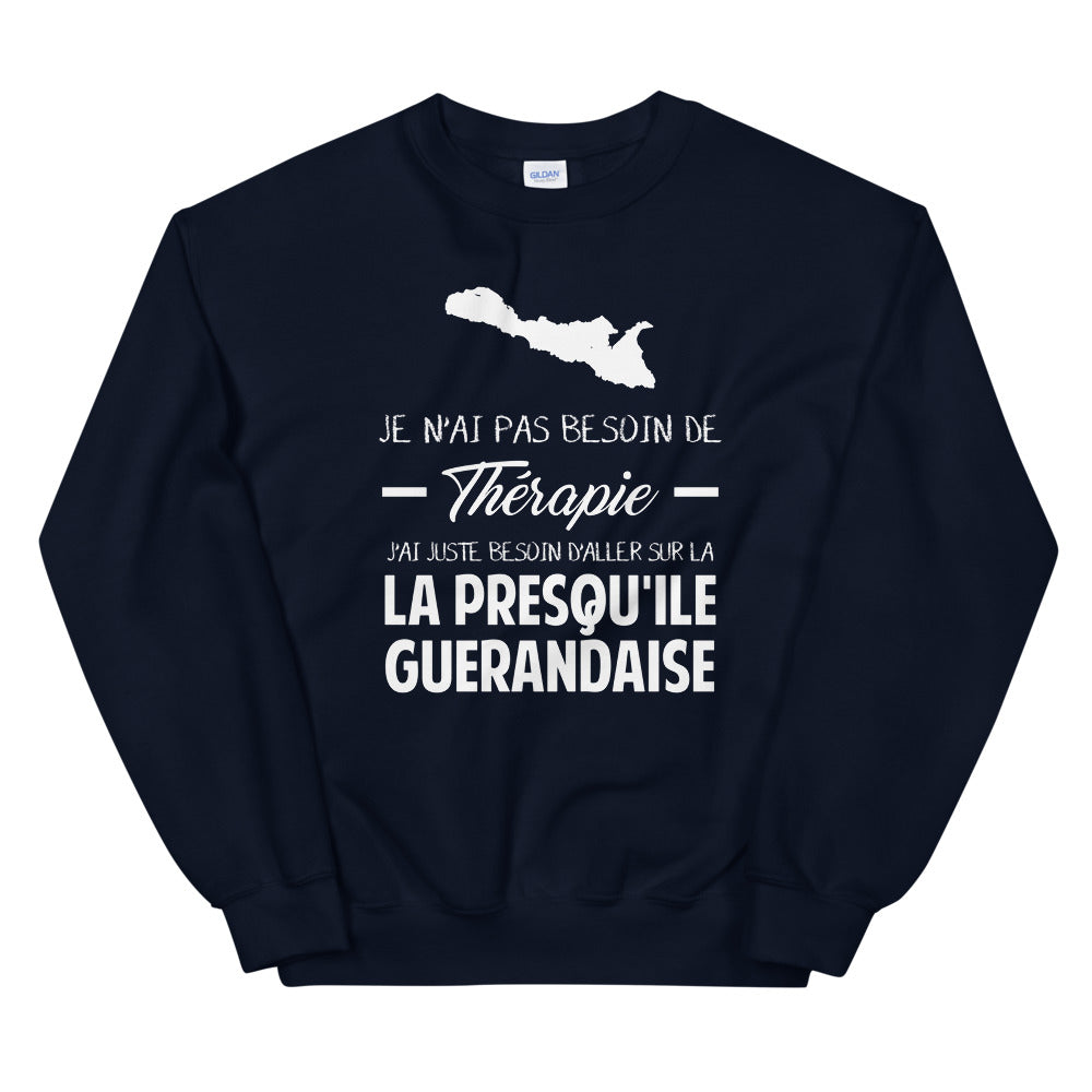Sweatshirt Bretagne bordeaux dos - Je n'ai pas besoin de thérapie