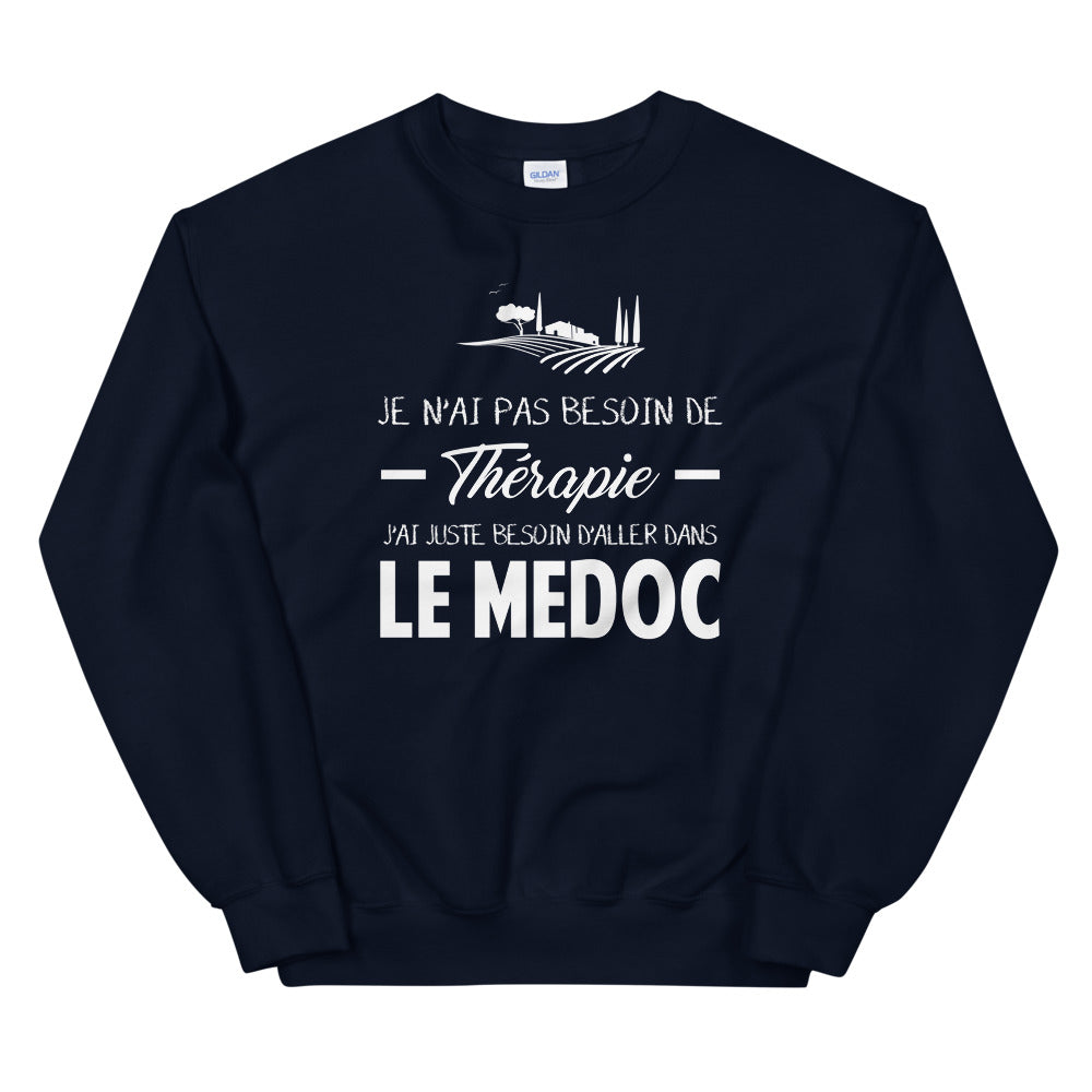 Sweatshirt Gironde bordeaux dos - Je n'ai pas besoin de thérapie