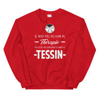 Thumbnail for Sweatshirt Tessin rouge dos - Je n'ai pas besoin de thérapie