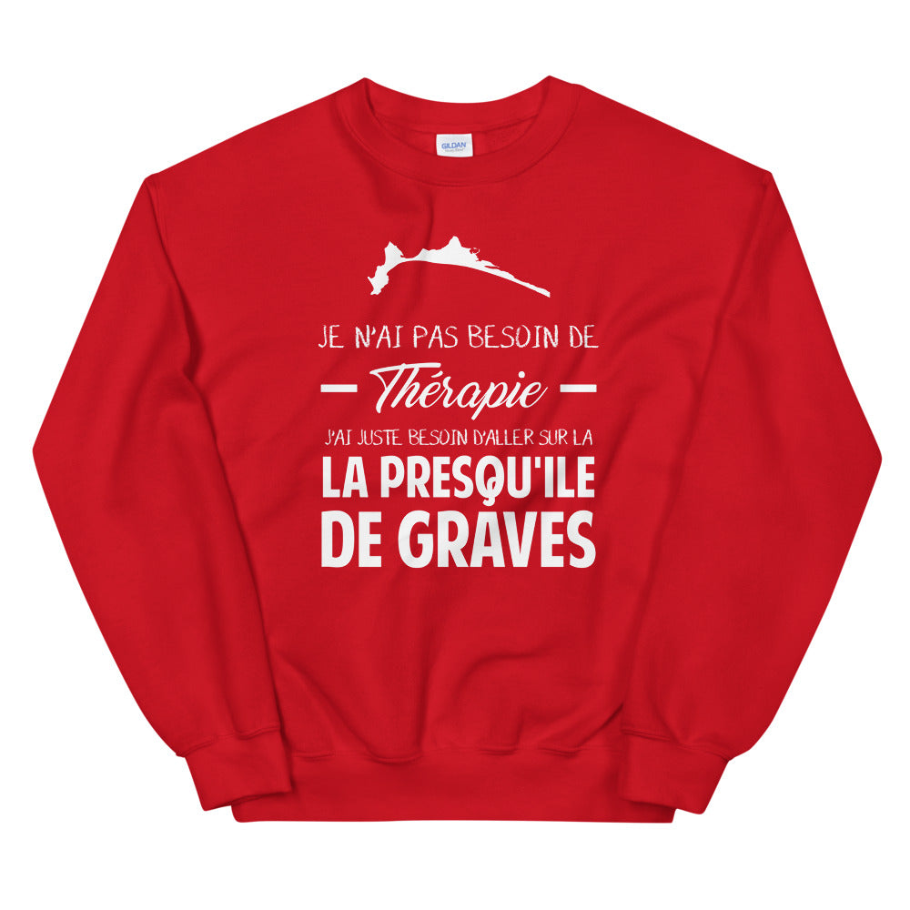 Sweatshirt Bretagne gris foncé chiné dos - Je n'ai pas besoin de thérapie