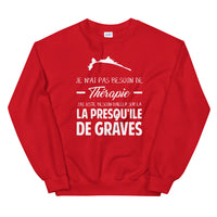 Thumbnail for Sweatshirt Bretagne gris foncé chiné dos - Je n'ai pas besoin de thérapie