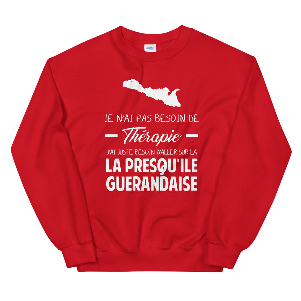 Sweatshirt Bretagne gris foncé chiné dos - Je n'ai pas besoin de thérapie
