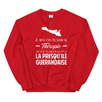 Thumbnail for Sweatshirt Bretagne gris foncé chiné dos - Je n'ai pas besoin de thérapie