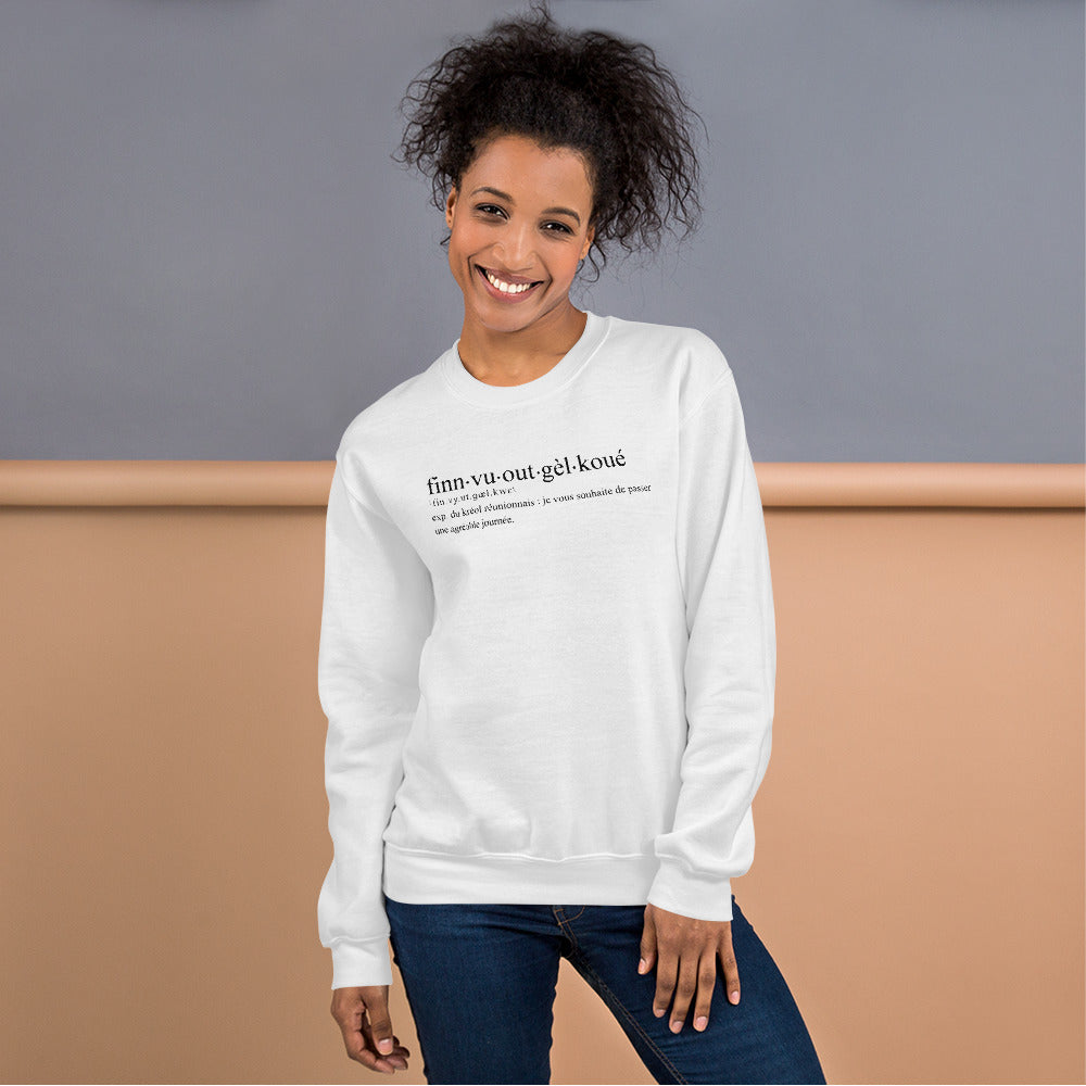 Sweatshirt Réunion blanc dos - Confort et chaleur locale