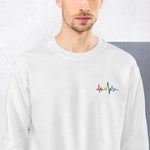 Battement de coeur brodé, arc-en-ciel LGBT - Sweatshirt brodé blanc ou rose - Ici & Là - T-shirts & Souvenirs de chez toi