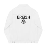 Veste en jean blanc - Breizh avec triskel brodé - Bretagne