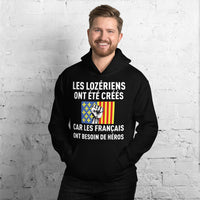 Thumbnail for Sweat à capuche Lozère gris foncé chiné - Les Français ont besoin de héros