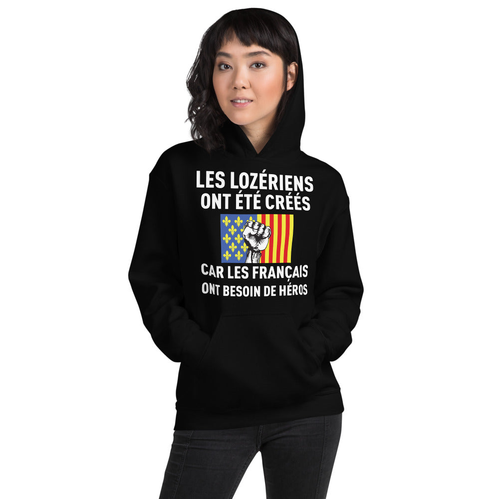 Sweat à capuche Lozère gris sport - Les Français ont besoin de héros