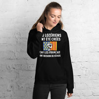 Thumbnail for Sweat à capuche Lozère noir dos - Les Français ont besoin de héros