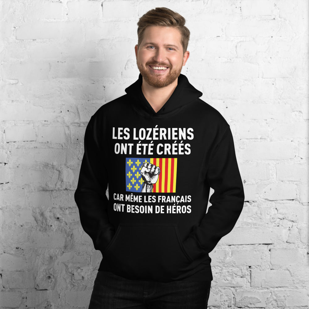 Sweat à capuche Lozère gris foncé chiné - Les Français ont besoin de héros