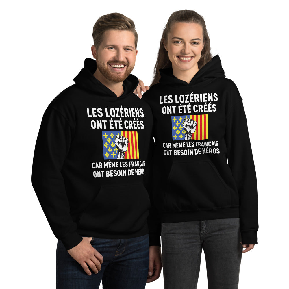 Sweat à capuche Lozère gris sport - Les Français ont besoin de héros