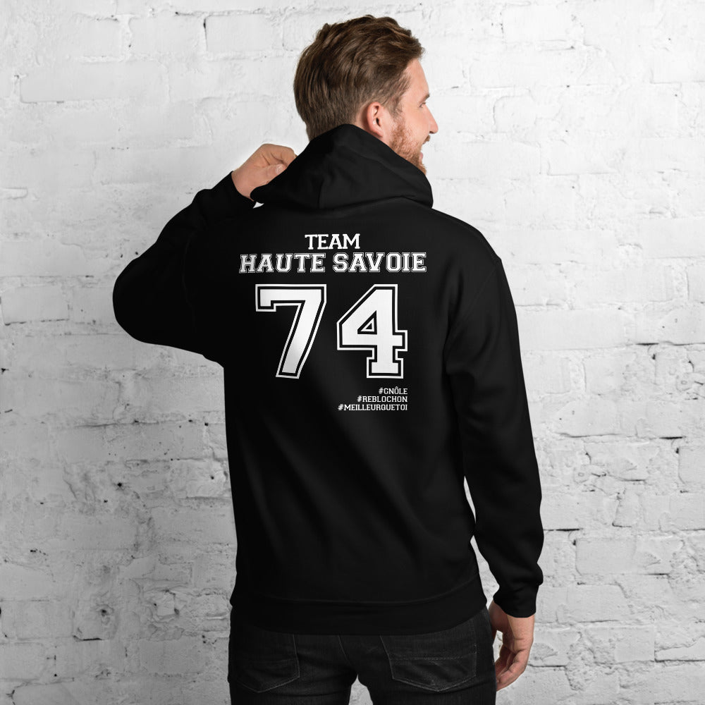 Sweat à capuche Haute-Savoie noir dos - Confort douillet et chic