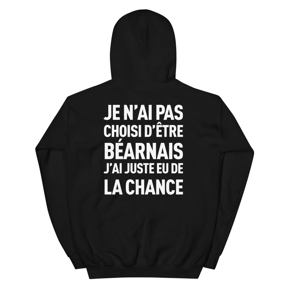 Sweat à capuche Béarn bleu marine - Je n'ai pas choisi d'être Béarnais