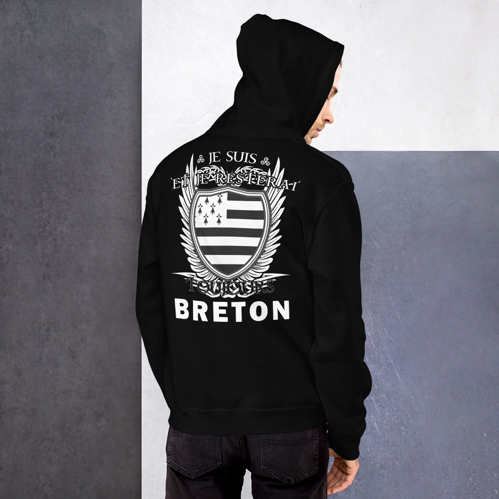Sweat à capuche Bretagne noir - Toujours Breton