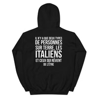 Thumbnail for Sweat à capuche Italie noir - Les Italiens et ceux qui rêvent