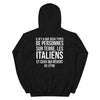 Sweat à capuche Italie noir - Les Italiens et ceux qui rêvent