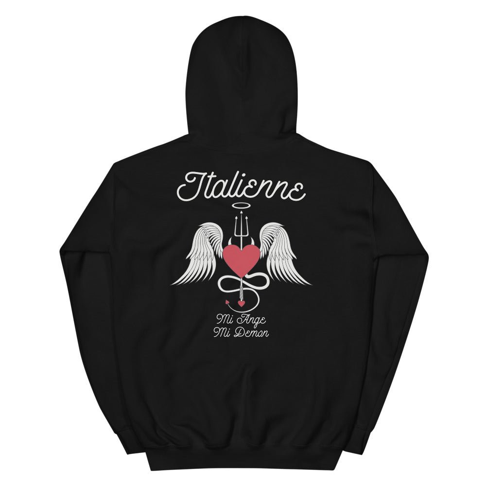Sweat à capuche Italie noir - Mi ange mi démon