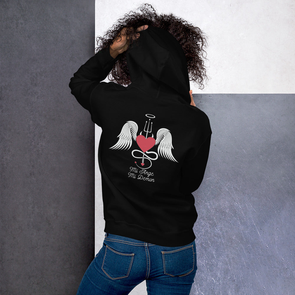 Sweatshirt Mi Ange Mi Démon vert militaire - design chic et douillet