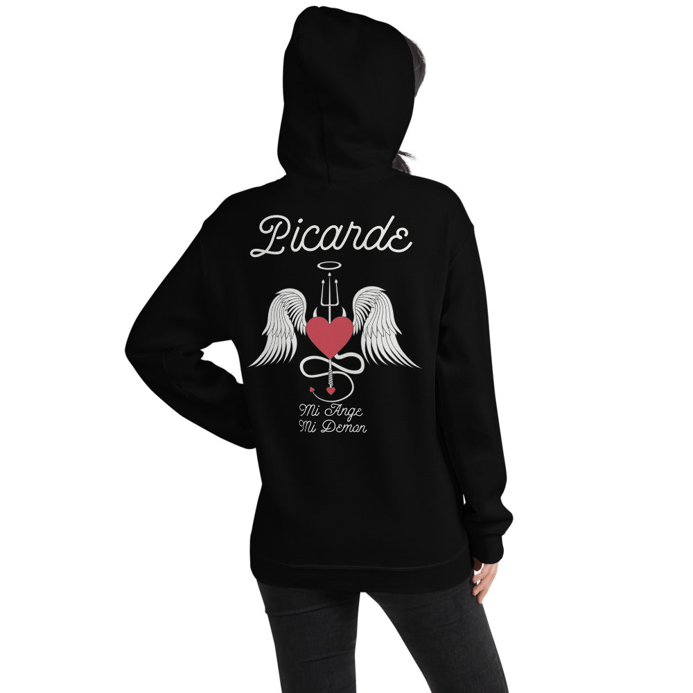 Sweatshirt Picarde gris foncé chiné - design Ange et Démon
